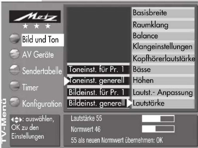 METZ Spectral 72 - Toneinstellungen aufrufen: - 5