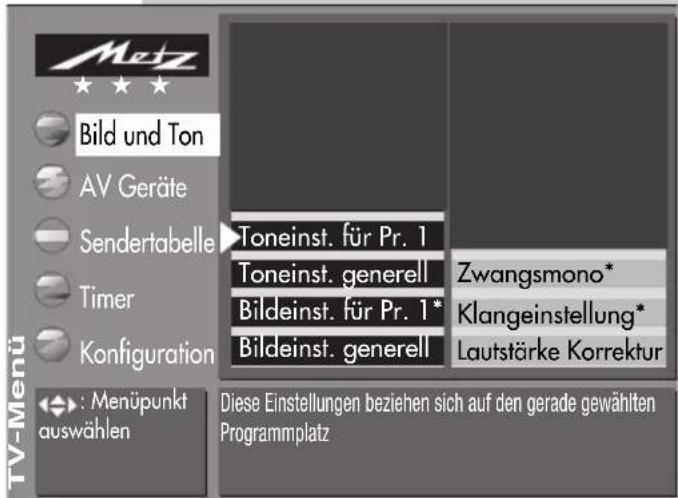 METZ Spectral 72 - Menü aufrufen - 4