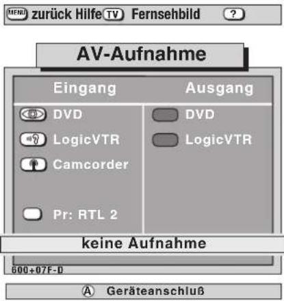 METZ Spectral 55 - Gewünschte AV-Geräte aufrufen (im Beispiel von Camcorder auf LogicVTR) - 1