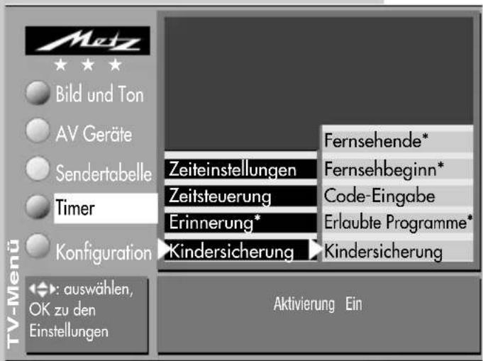 METZ Nordkap 70 - Kindersicherung einstellen - 1