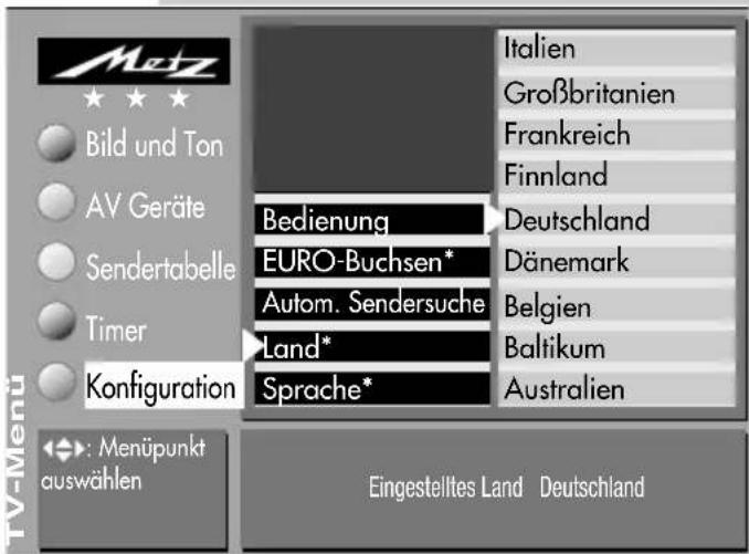METZ Nordkap 70 - Sprache/Land einstellen: - 6