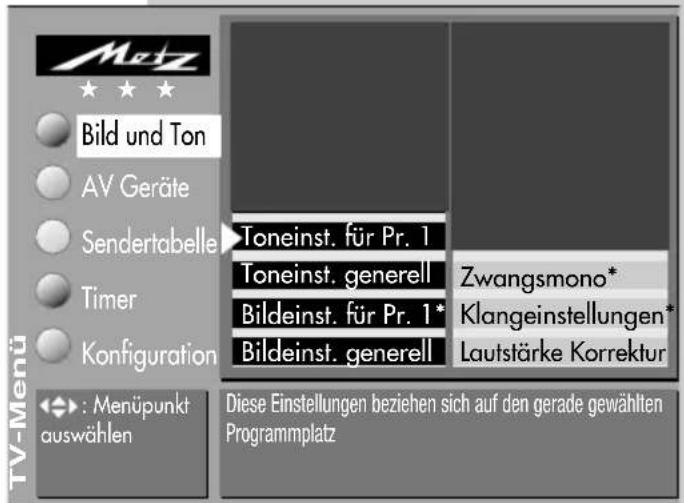 METZ Kreta 63 - Menü aufrufen - 4