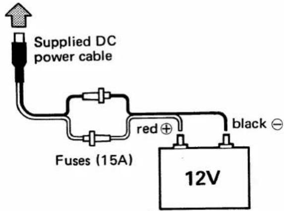 ICOM IC-3210A - BATTERY CONNECTION - 2