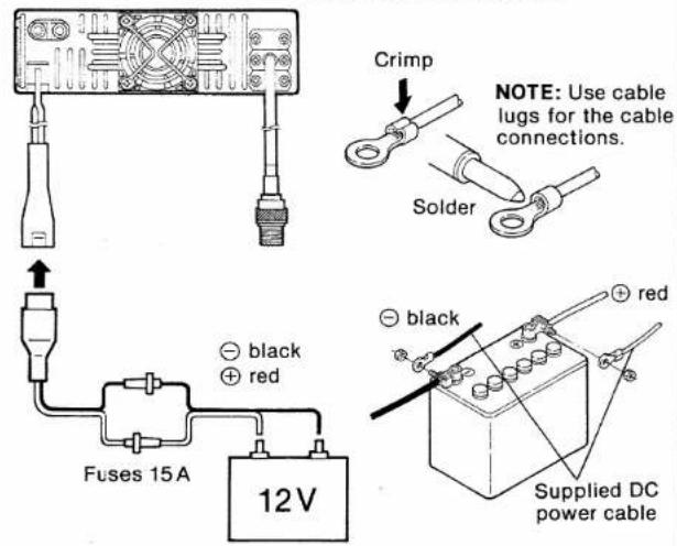 ICOM IC-2410A - Battery connection - 1