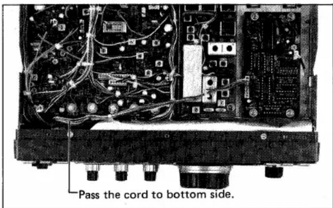 Pass the cord to bottom side.