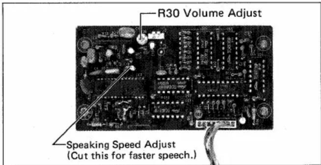R30 Volume Adjust Speaking Speed Adjust (Cut this for faster speech.)