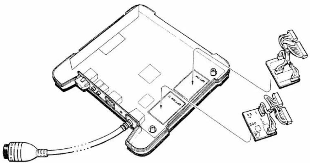 Technical diagram of an electronic device with labeled components including a USB cable, power connector, and connected devices.