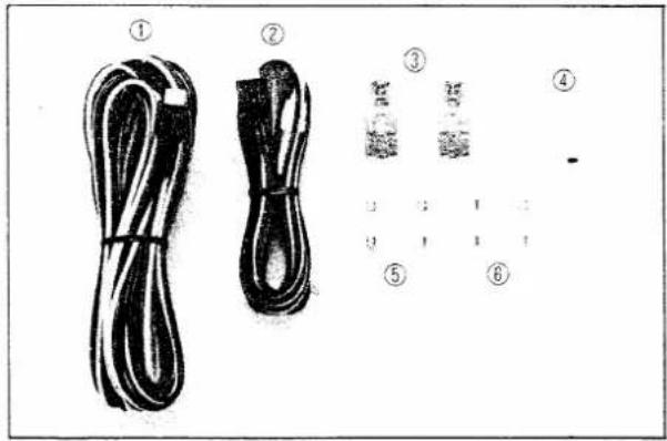 Diagram showing labeled cable components and corresponding pinout diagrams for electrical connectors