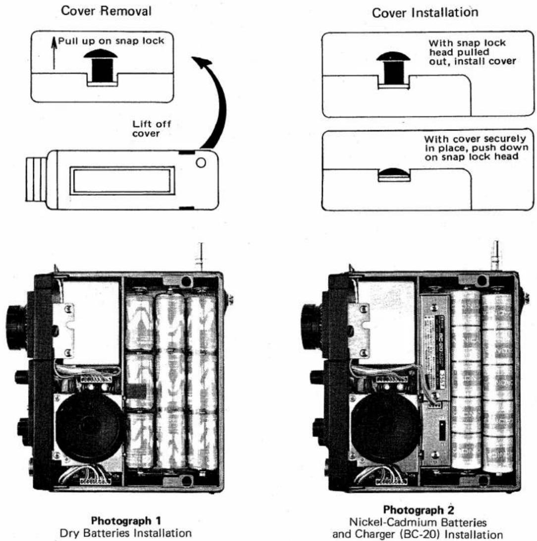 ICOM IC-502A - BATTERY INSTALLATION - 1