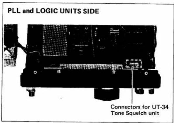 PLL and LOGIC UNITS SIDE Connectors for UT-34 Tone Squelch unit