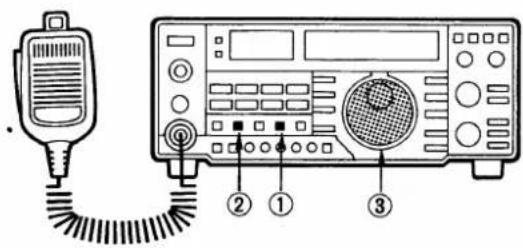 Diagram of a radio receiver with labeled components including a sensor and three buttons for measurement or testing.