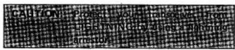 CAUTION PROTECT MOUNTED SOCCUP FROM THE PLETTERING CON-DESIGN AMOUNTING ARRESTOS