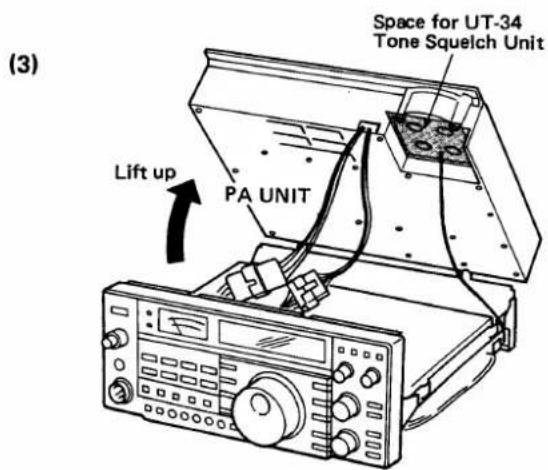 (3) Space for UT-34 Tone Squelch Unit Lift up PA UNIT