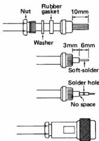 Nut Rubber gasket 10mm Washer 3mm 6mm Soft-solder Solder hole No space