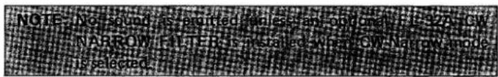 NOTE: No sound is printed unless an option. C-27-1CW NARROW: 100% is installed when only narrow mode is selected.