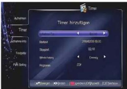 SKYMASTER DCHD 9000 - 2.) Aufnahmeprogrammierung über den EPG - 1