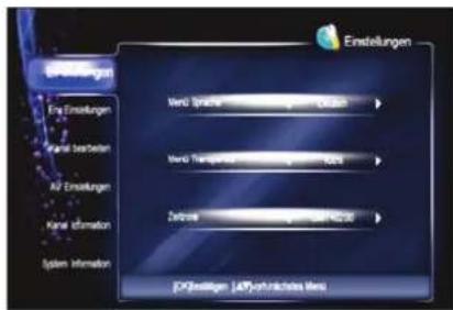SKYMASTER DCHD 9000 - Systemeinstellung - 1