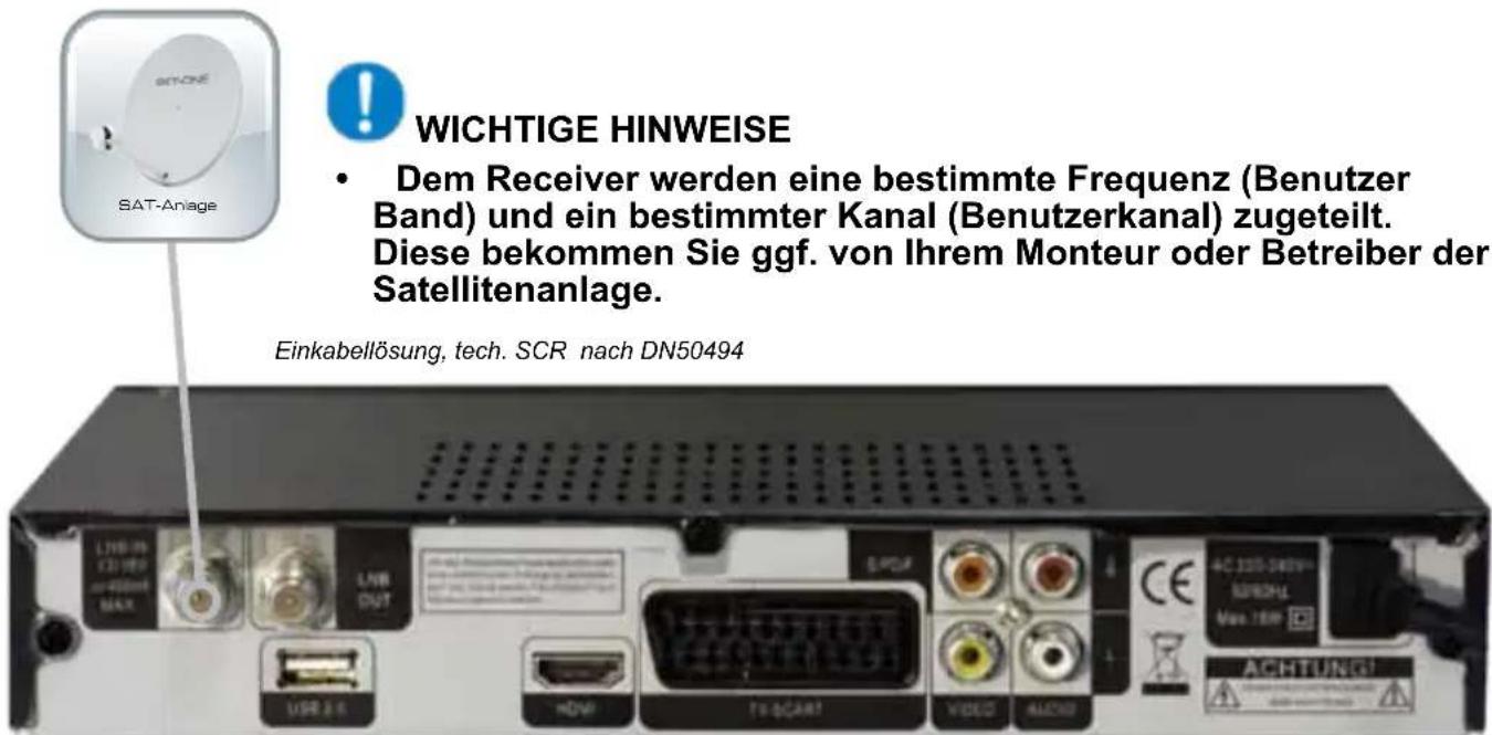 SetOne Easy One HX 60 HDplus - Receiver mit Einkabellösungen nach EN50494 betreiben - 1