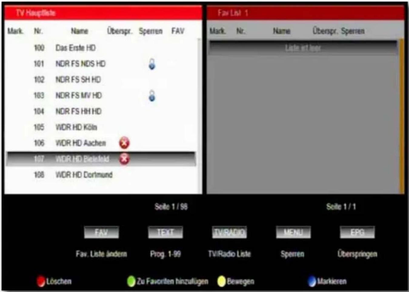 SetOne Easy One HX 60 HDplus - Programme sperren und überspringen - 1