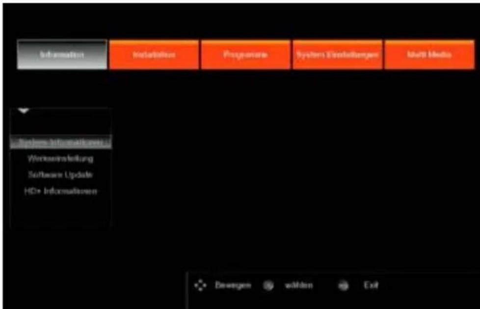 SetOne Easy One HX 60 HDplus - Menüstruktur - 1