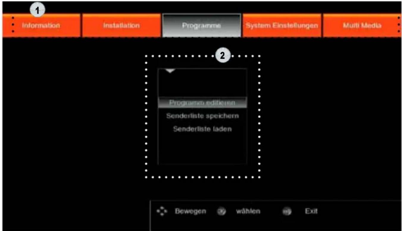 SetOne Easy One HX 60 HDplus - Navigation innerhalb des Menüs - 1