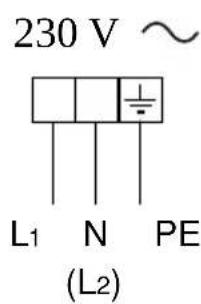 230 V ~ L1 N PE (L2)