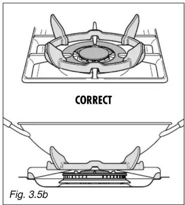 M-SYSTEM PRF-960N1 - CORRECT USE OF TRIPLE-RING BURNER (Fig. 3.5a - 3.5b) - 2