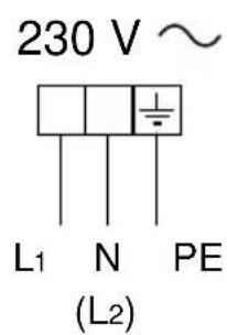 230 V ~ L1 N PE (L2)