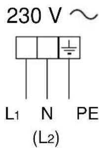 230 V ~ L1 N PE (L2)