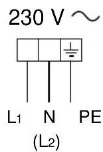 230 V ~ L1 N PE (L2)