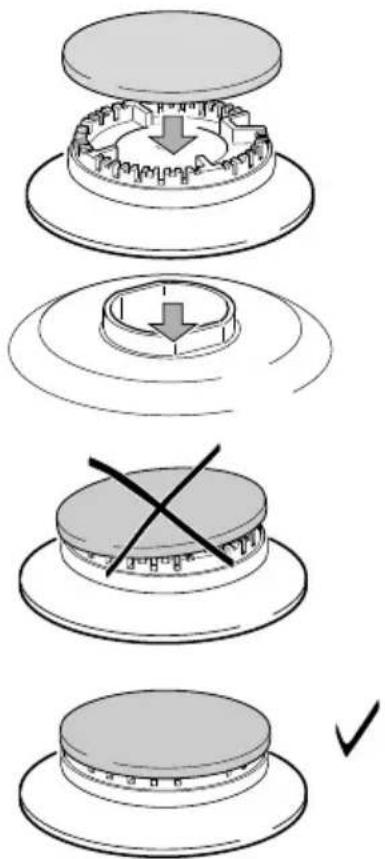 Diagram illustrating a mechanical or electrical process with labeled steps and a cross symbol indicating disassembly or failure.