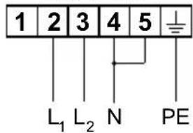 1 2 3 4 5 L₁ L₂ N PE