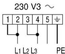 230 V3 ~ 1 2 3 4 5 ± L1 L2 L3 PE