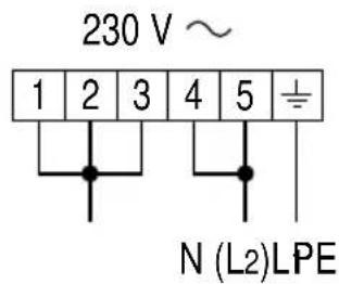 230 V ~ 1 2 3 4 5 ± N (L2)LPE