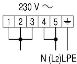 230 V ~ 1 2 3 4 5 N (L2)LPE