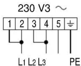 230 V3 ~ 1 2 3 4 5 ± L1 L2 L3 PE