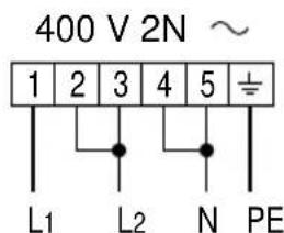 400 V 2N ~ 1 2 3 4 5 ± L1 L2 N PE