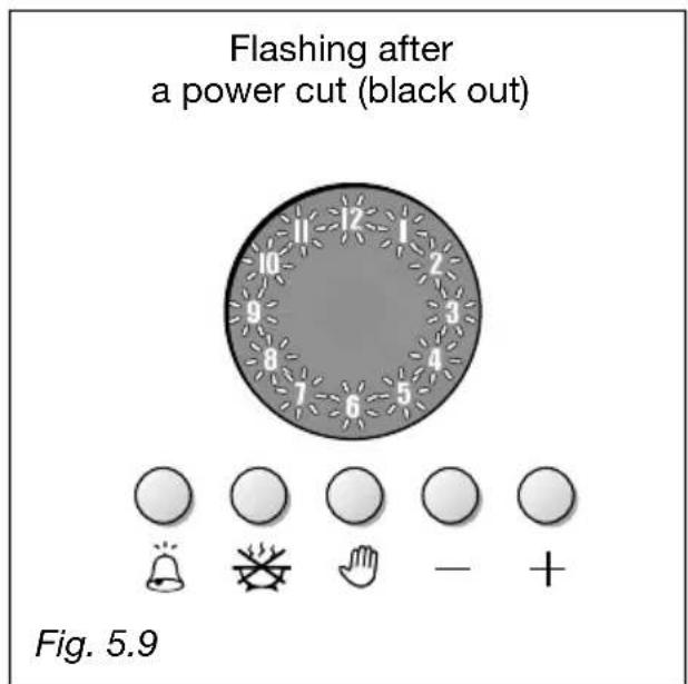 Flashing after a power cut (black out) Fig. 5.9