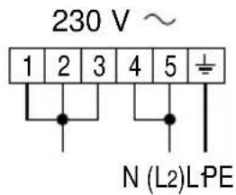 230 V ~ 1 2 3 4 5 N (L2)LPE