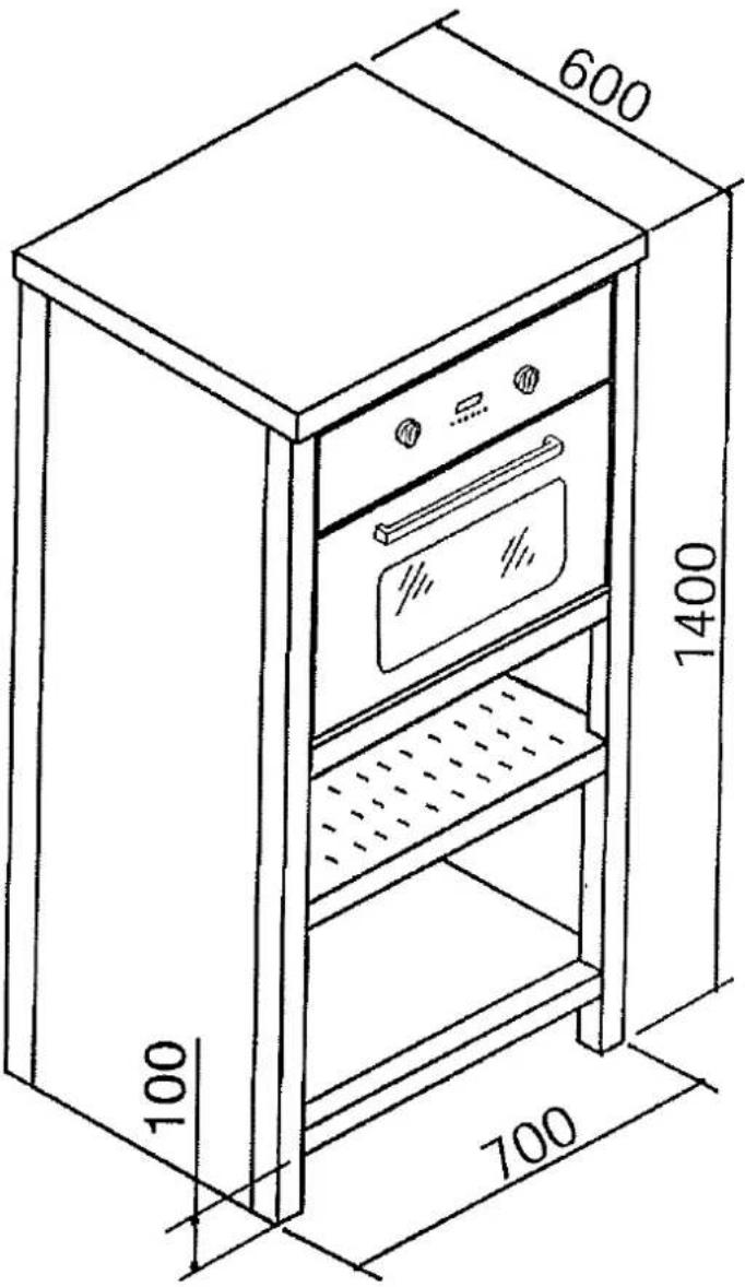 M-SYSTEM MO-70 - Technische tekening van de ovenmodule - 1