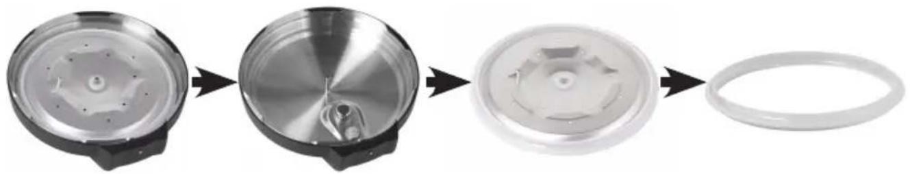 KeMar KPC-150 - Removing and inserting the inner lid and rubber seal - 1