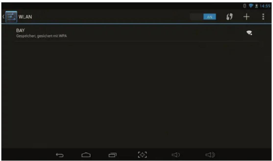 WLAN AN + BAY Gespeichert, gesichert mit WPA