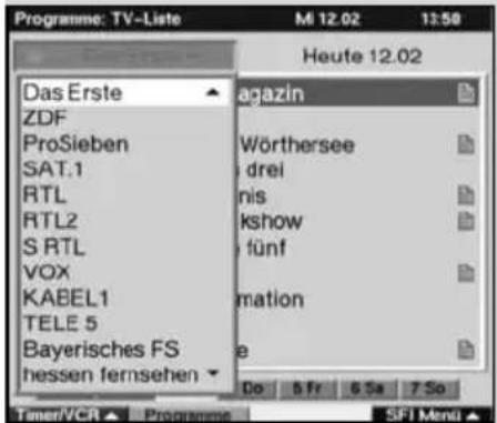 Programme: TV-Liste M 12.02 13:58 Heute 12.02 Das Erste ZDF ProSieben SAT.1 RTL RTL2 S RTL VOX KABEL1 TELE 5 Bayerisches FS hessen fernsehen agazin Wörthersee drei nis kshow fünf mation e Do 6 Fr 6 Sa 7 So Timer/VR Programme SFI Menu
