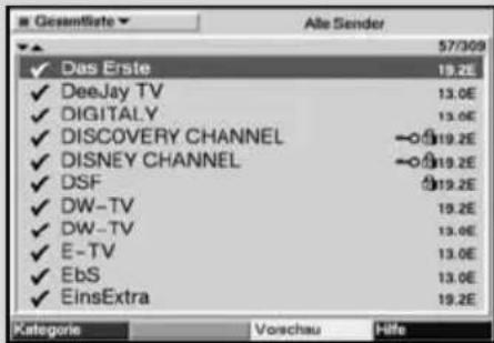 Gesamtete Alle Sender 57/309 Das Erste 19.2E DeeJay TV 13.0E DIGITALY 13.0E DISCOVERY CHANNEL -€19.2E DISNEY CHANNEL -€19.2E DSF 19.2E DW-TV 19.2E DW-TV 13.0E E-TV 13.0E EBS 13.0E EinsExtra 19.2E Kategorie Vorschau Hife