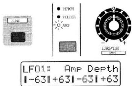 ROLAND MC-505 - Einstellen der Modulationstärke für die Lautstärke (LFO1 Amplifier Depth) - 1