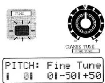 TUNE COARSE TUNE FINE TUNE PITCH: Fine Tune 01 01-50+50