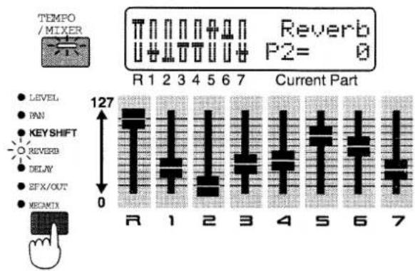 ROLAND MC-505 - Einstellen der Hall-Lautstärke für jeden Part einzeln (Part Reverb Level) - 1