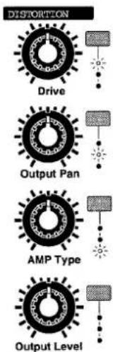 DISTORTION Drive Output Pan AMP Type Output Level
