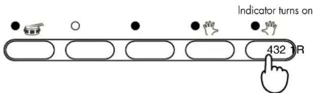 Indicator turns on 432 R