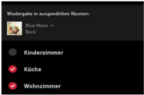 Wiedergabe in ausgewählten Räumen: Blue Moon *1 Beck Kinderzimmer Küche Wohnzimmer